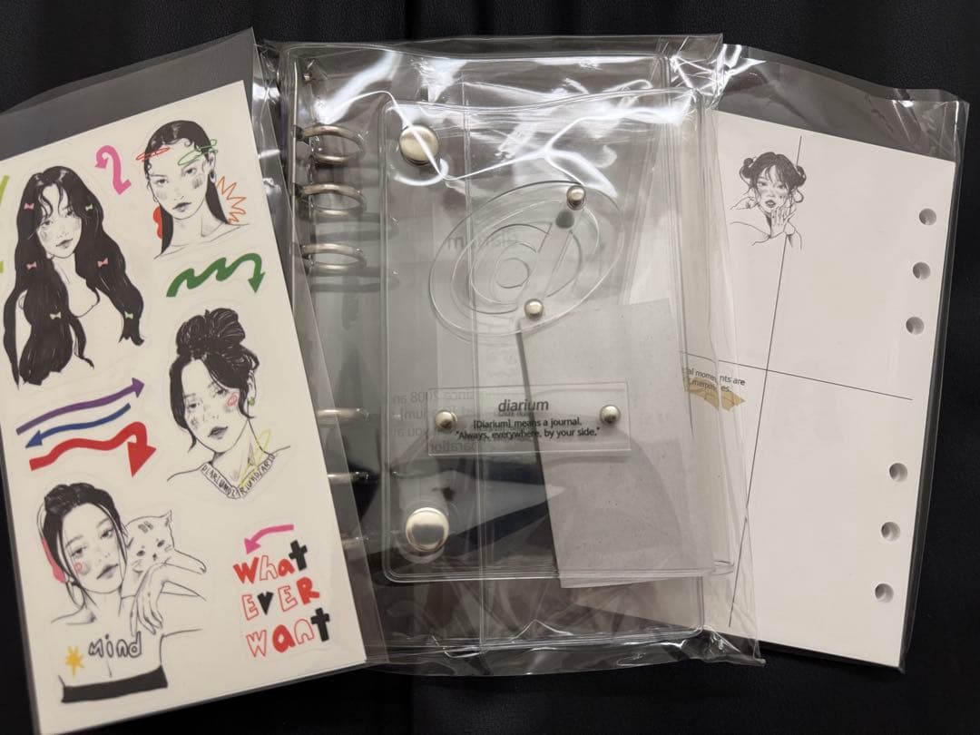 diarium A6 バインダー リフィル ステッカー セット 貯金　韓国