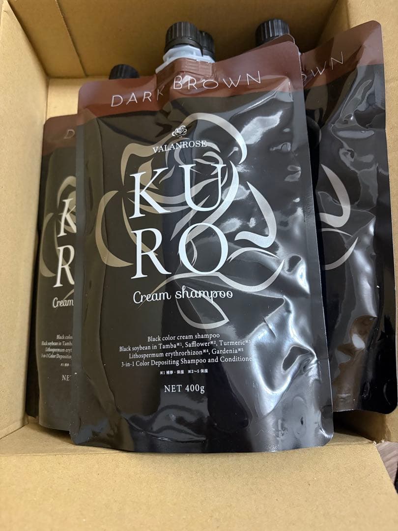KURO クリームシャンプー ダークブラウン 400g x 4個