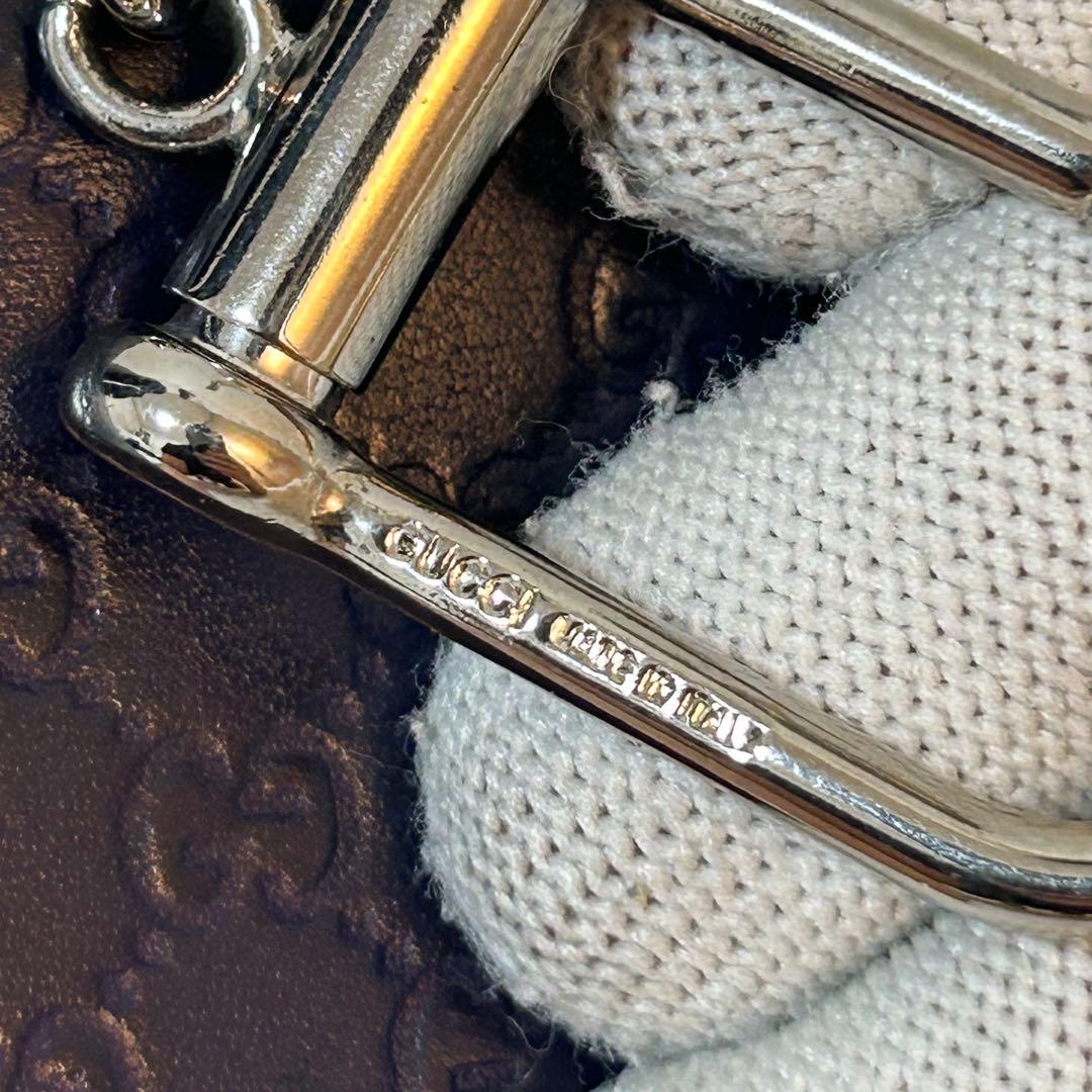 【美品✨マイクロシマ/希少】グッチ　GUCCI ネイビー　ケース　レザー