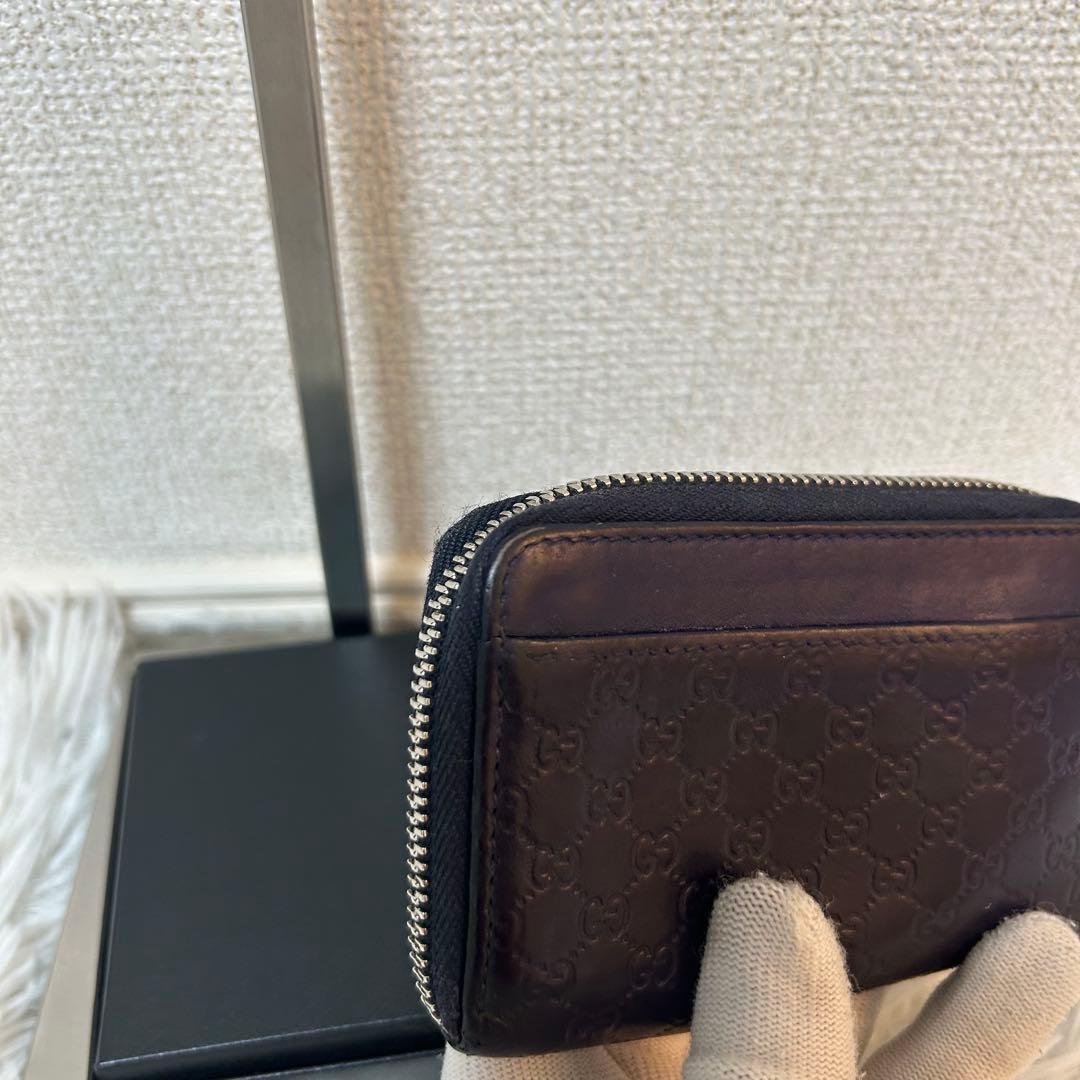 【美品✨マイクロシマ/希少】グッチ　GUCCI ネイビー　ケース　レザー