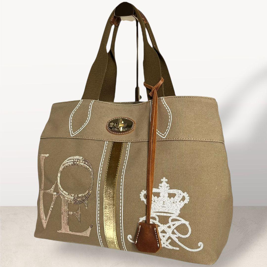 バッグ A.D.M.J Tote Bag Turn lock sequins crown