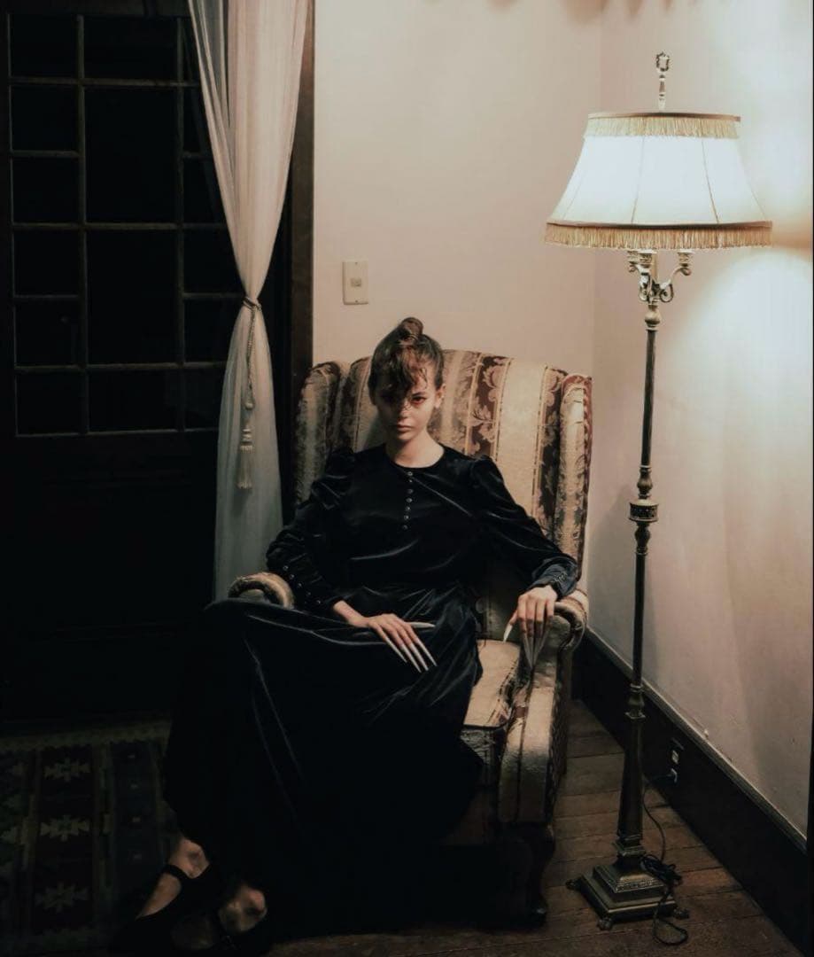 ヴァンパイア クラシカルボタンドレス foufou ベロアワンピース