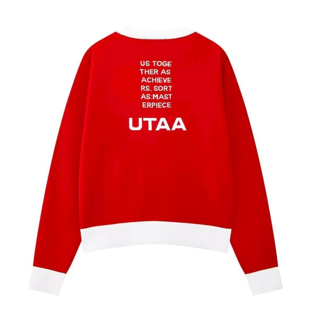 新品　UTAA　ユタ　ゴルフ　カーディガン　レッド　M　レディース