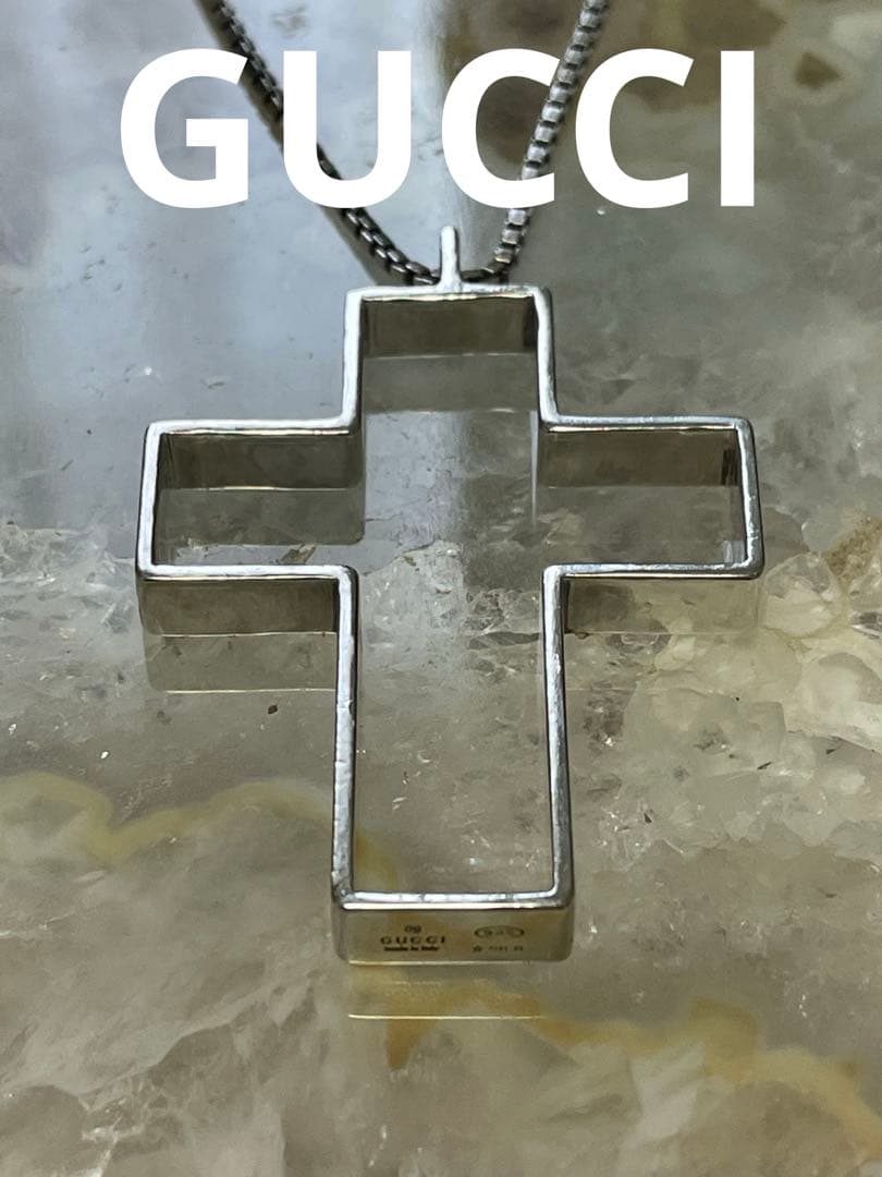 GUCCI グッチ　オープンクロス　ネックレス　ビンテージ　希少　十字架　レア
