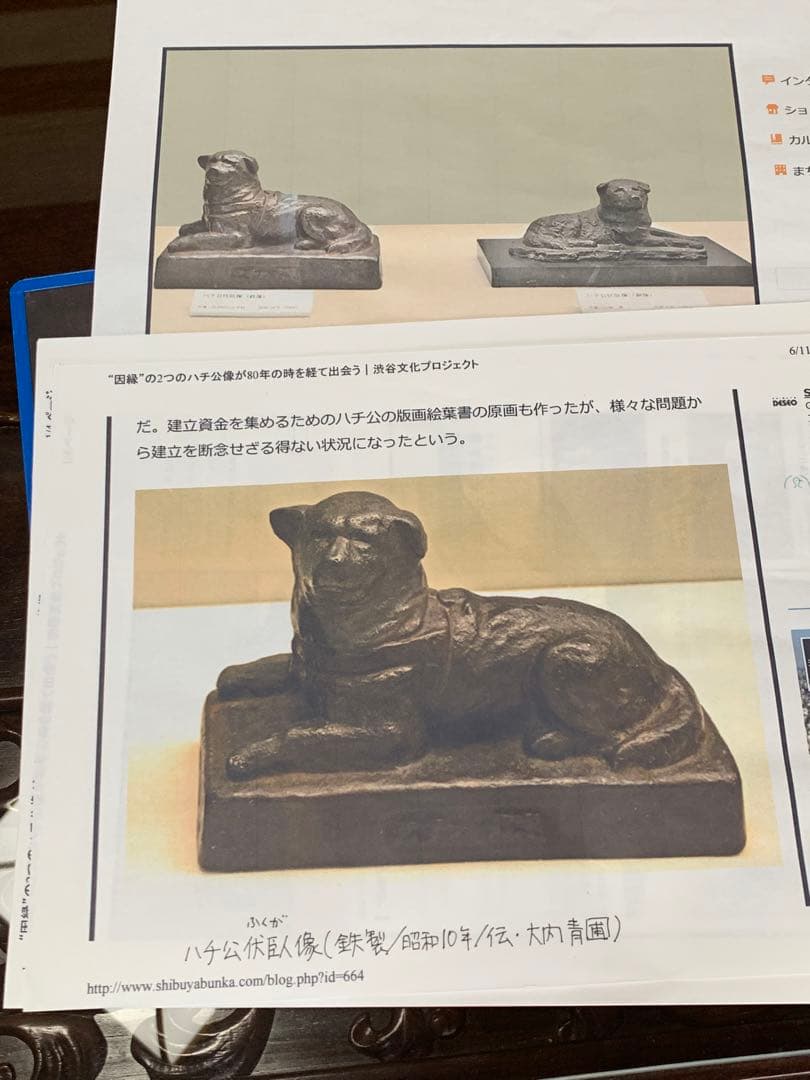 骨董品　ハチ公　渋谷駅　忠犬　像・大内青圃