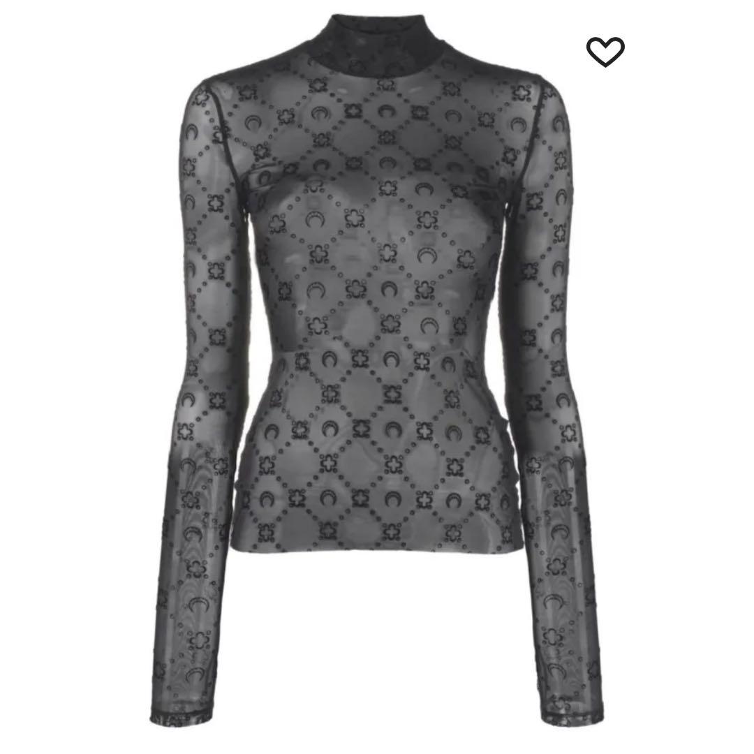 Marine Serre メッシュトップ ブラック