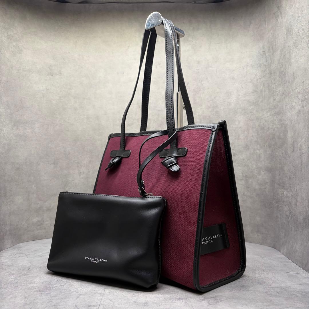 GIANNI CHIARINI マルチェッラ S イタリア製 トート ポーチ付