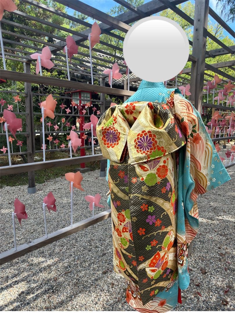 正絹　着物　フルセット　だらり帯　7歳