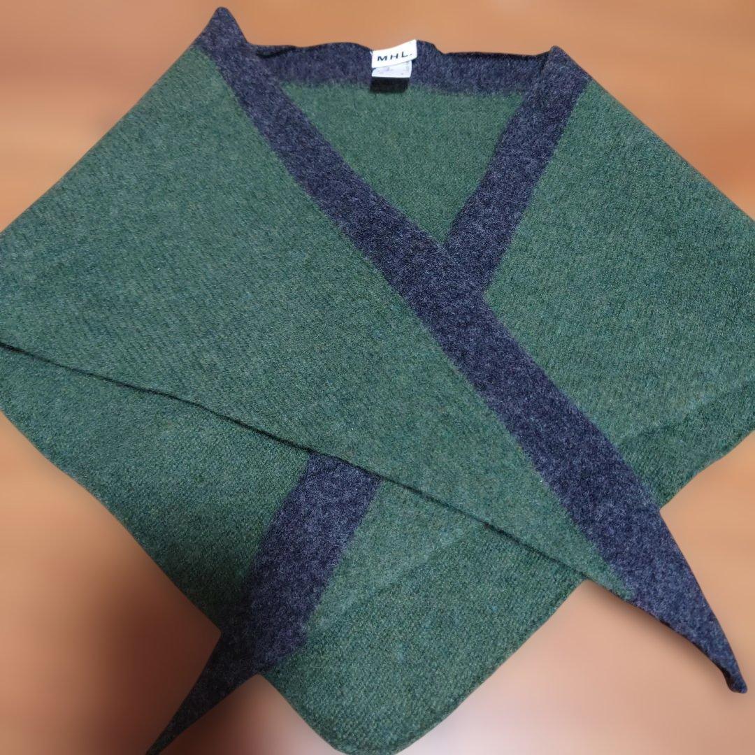 MHL. グリーン・ダークグレー 　ソフィースカーフ