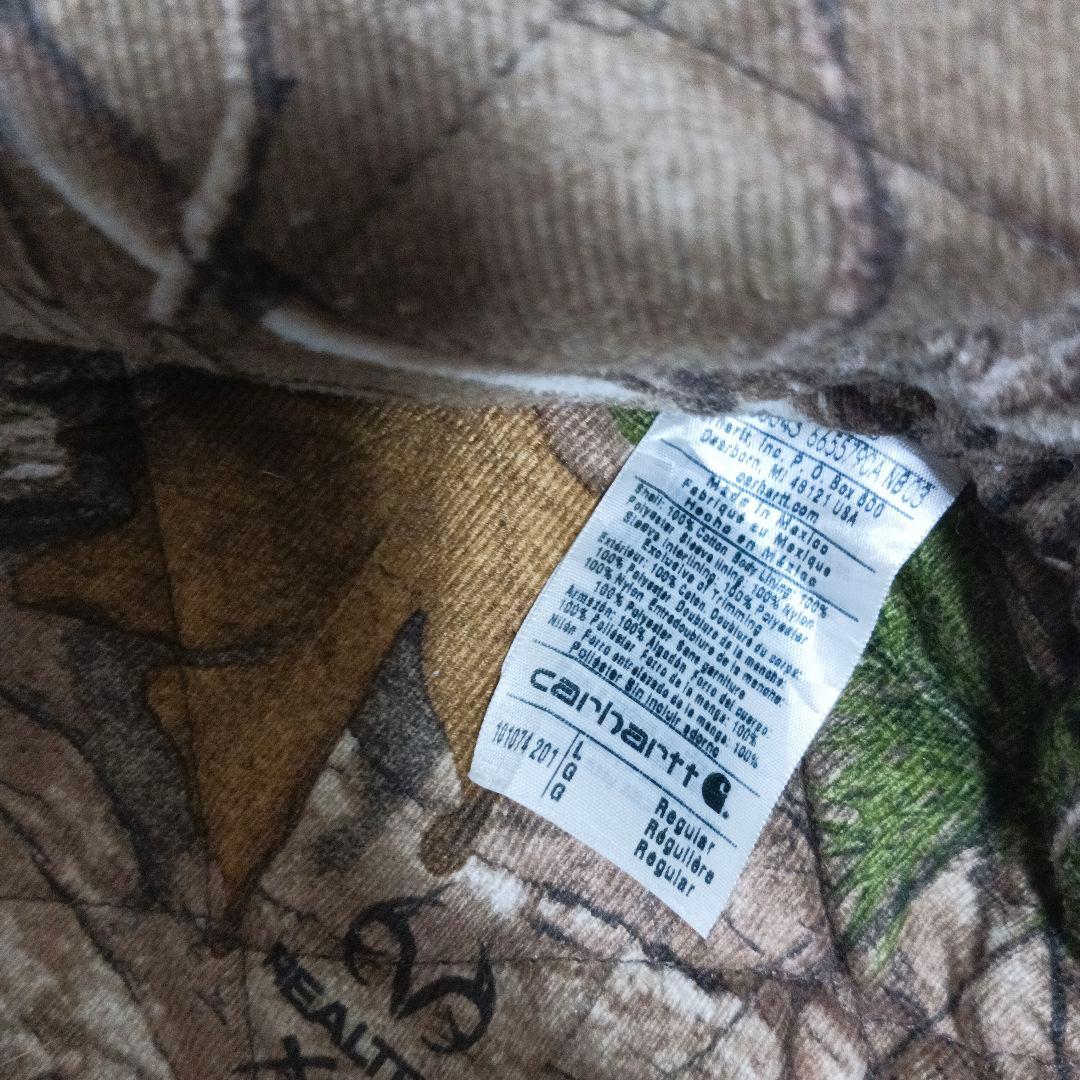 Carhartt ブラウンジャケット 迷彩フード