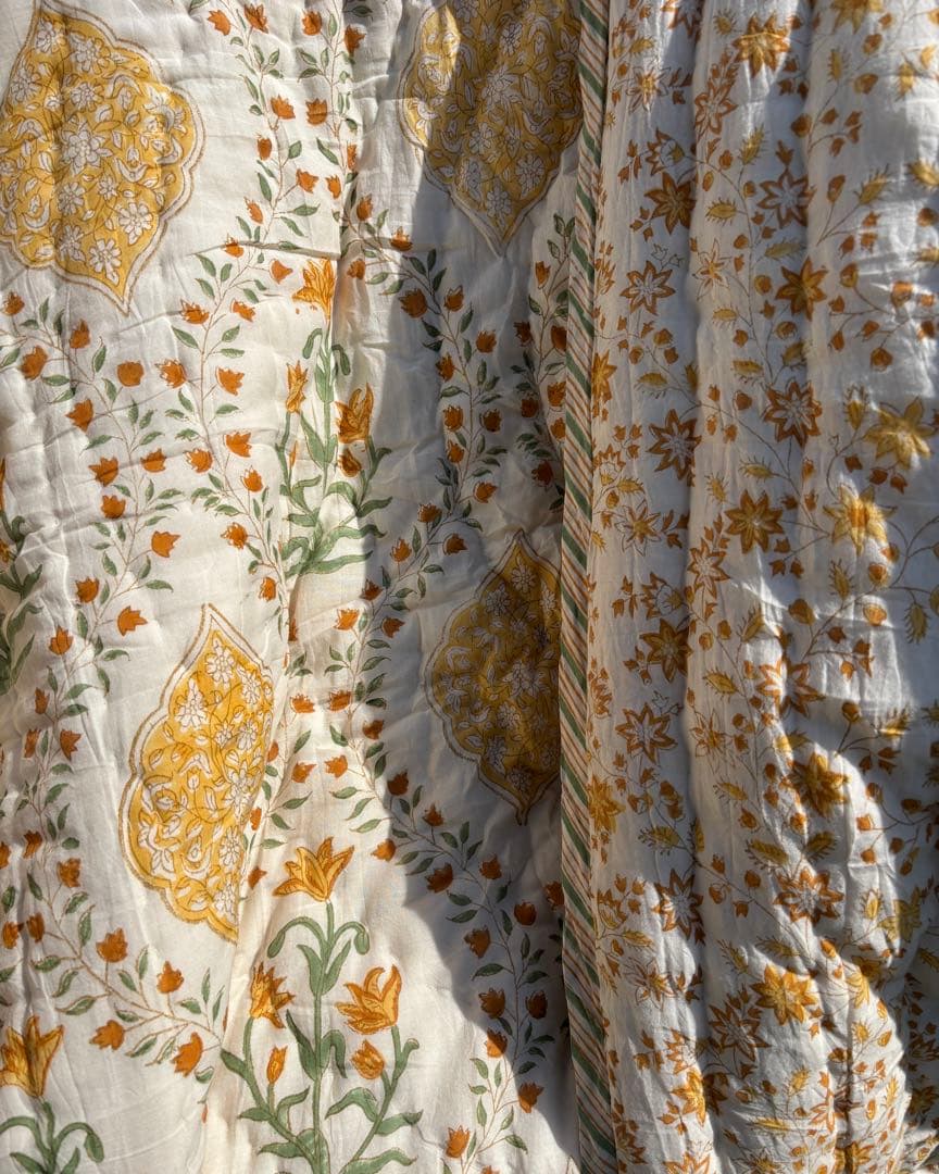 Msizeブロックプリントキルト