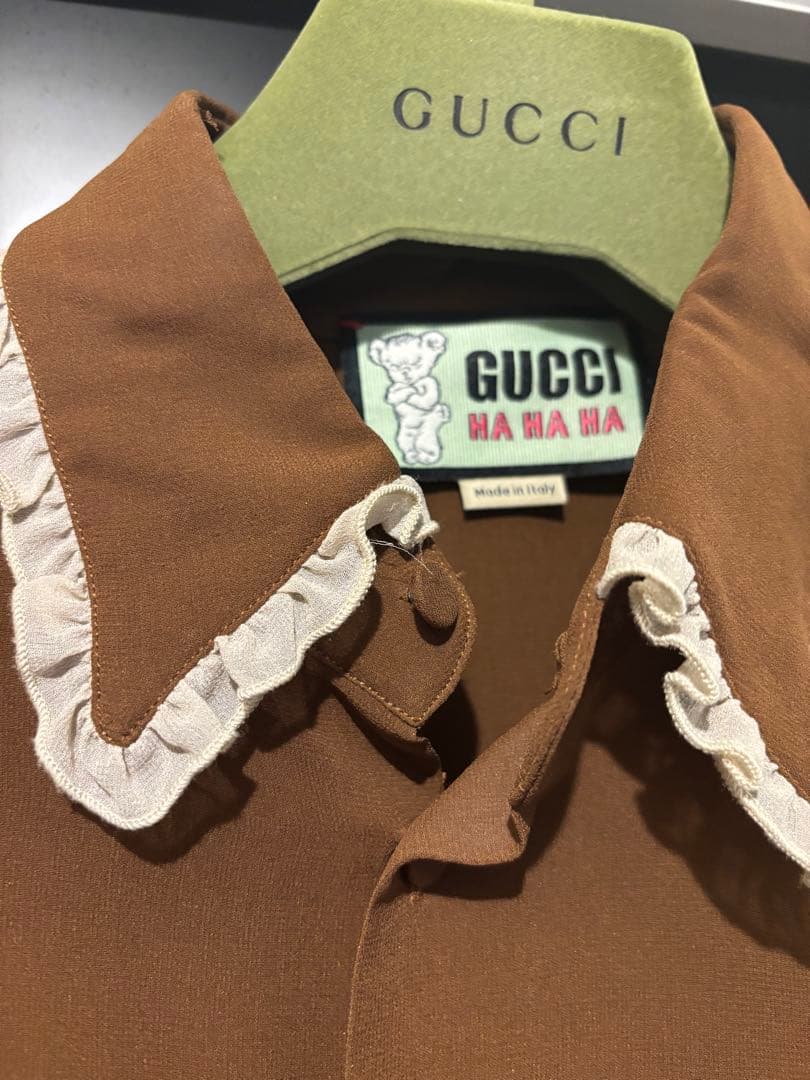 GUCCI HAHAHA ミケーレハリースタイルズ フリルシャツ 38