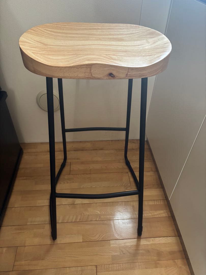 ハイチェア/木目調/ナチュラル/アイアン