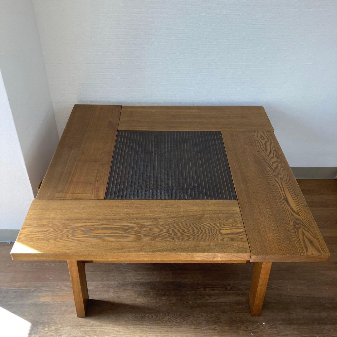 鎌倉彫　無垢材モダンダイニングテーブル