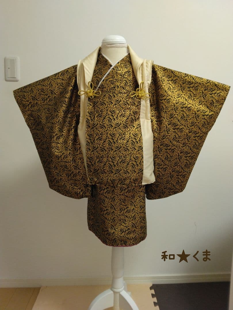3歳着物くろ＆ゴールド