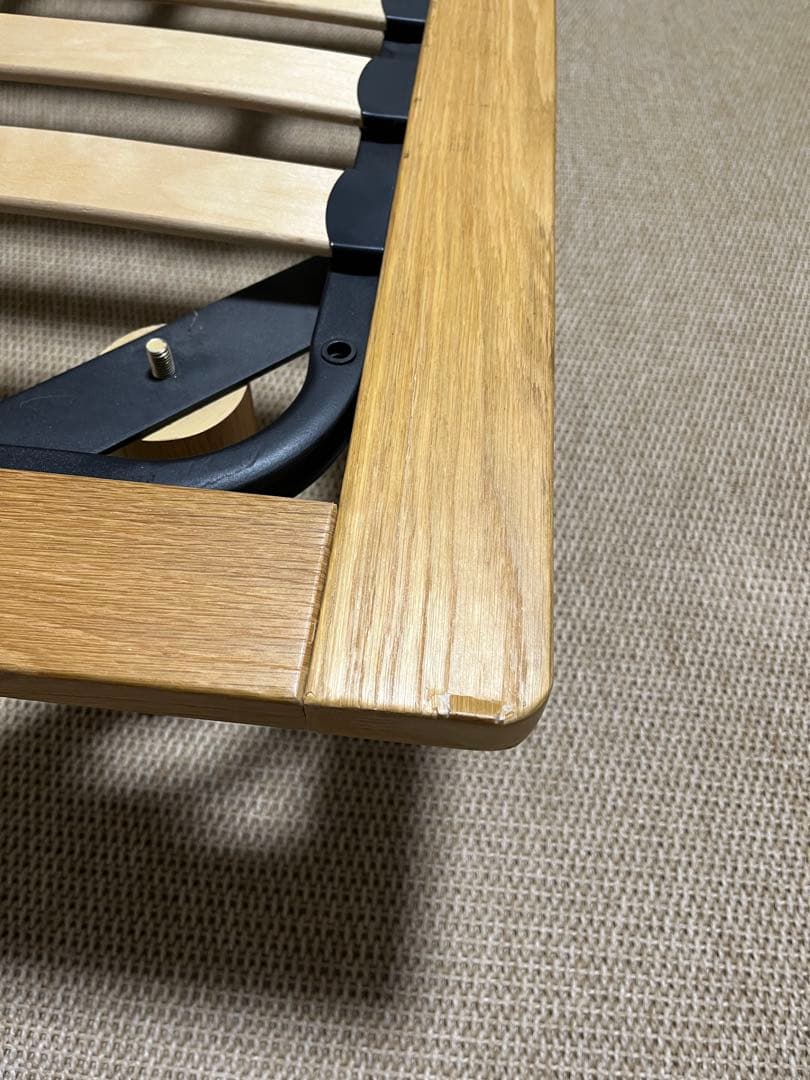 無印良品　ベッドフレーム　スモール&ヘッドボード付き（オーク材）