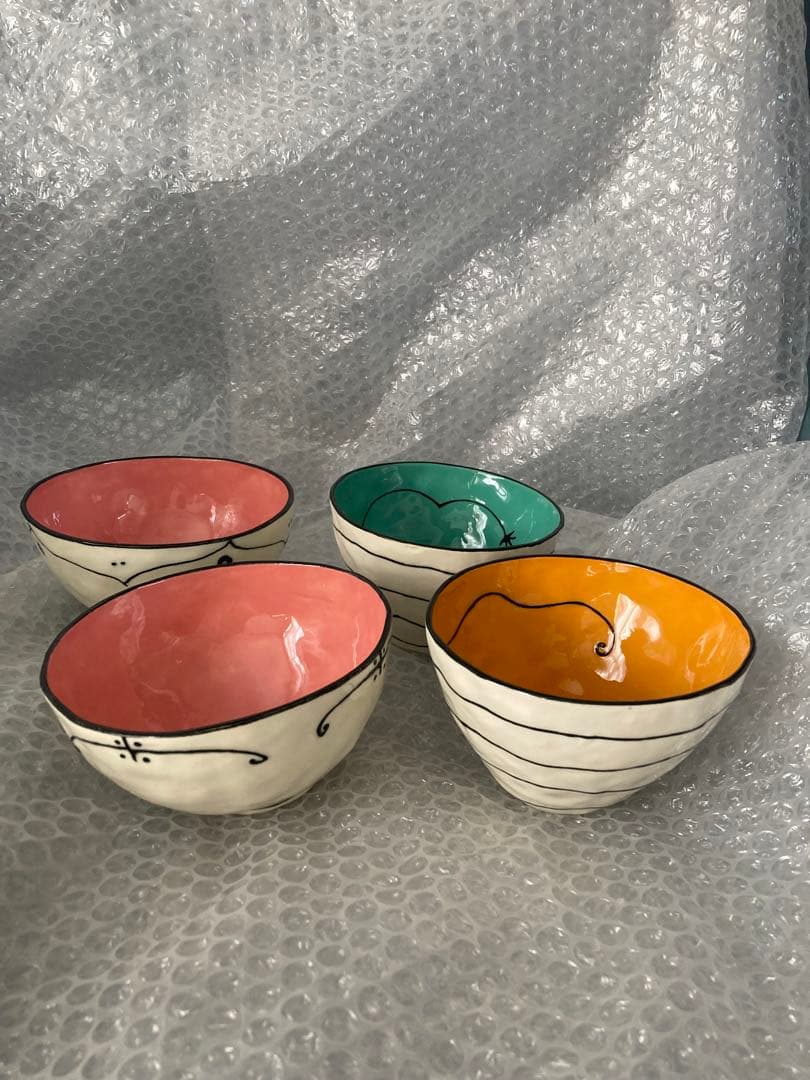 krikristudio カラフルハンドペイントフリーボウル