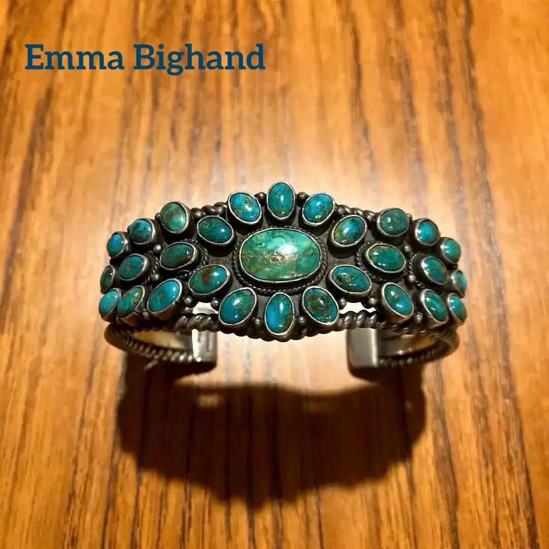 ナバホ族　エマビッグハンド　ターコイズ　クラスター　インディアンジュエリー