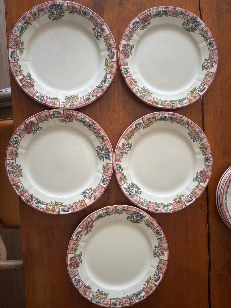 ジアン Gien / Jardin imaginaire 大皿　30cm ５枚