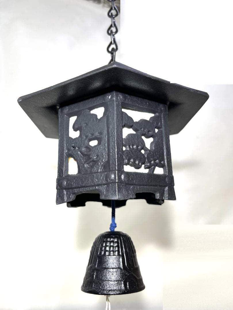 未使用 南部鉄器 『 岩鋳 』 風鈴 吊り灯篭 砂鉄風鈴 啄木短冊付き