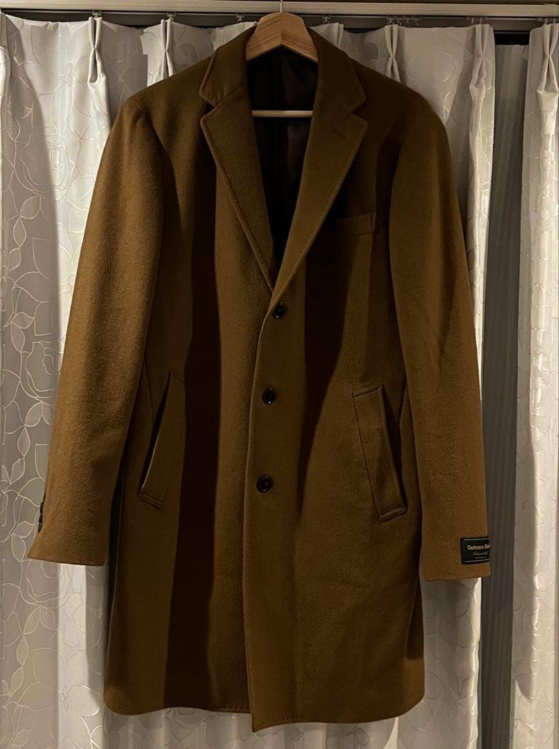 ◤UNITED ARROWS◢カシミヤ混チェスターコートXL キャメル 極美品