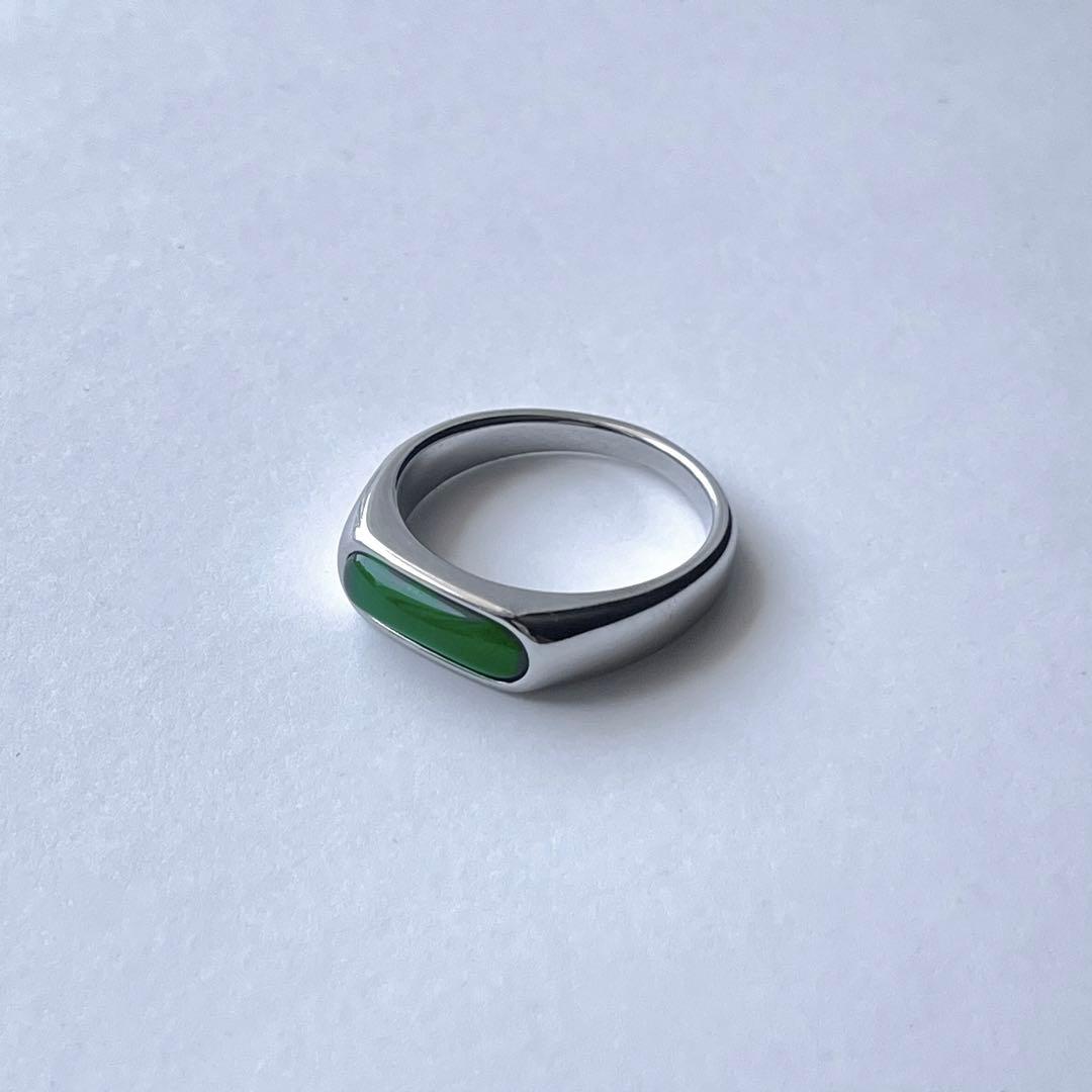 リング シルバー グリーン Nobrand