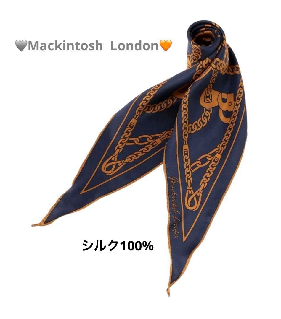 【未使用】Mackintoshシルクスカーフ⭐︎ダイアモンドシェイプシルク100%