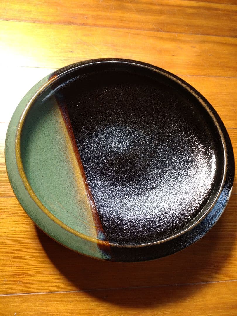 牛ノ戸焼　鳥取民藝　染め分け大皿 骨董品