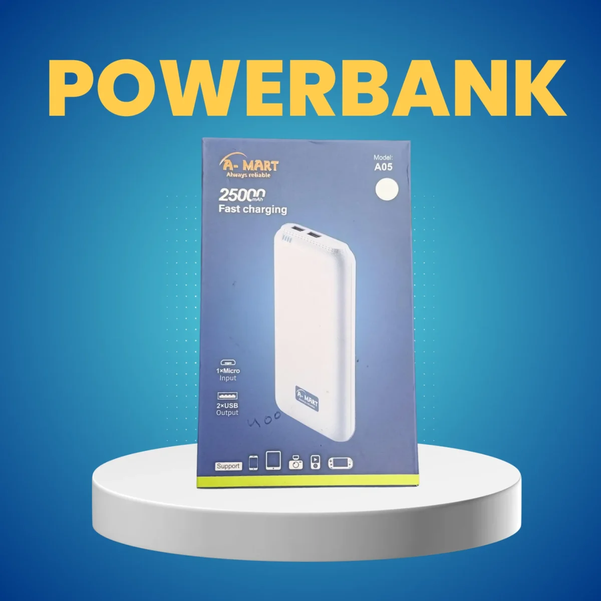 MICRO SPEED Powerbank 25000mAh – MS-300 Black - Image 1